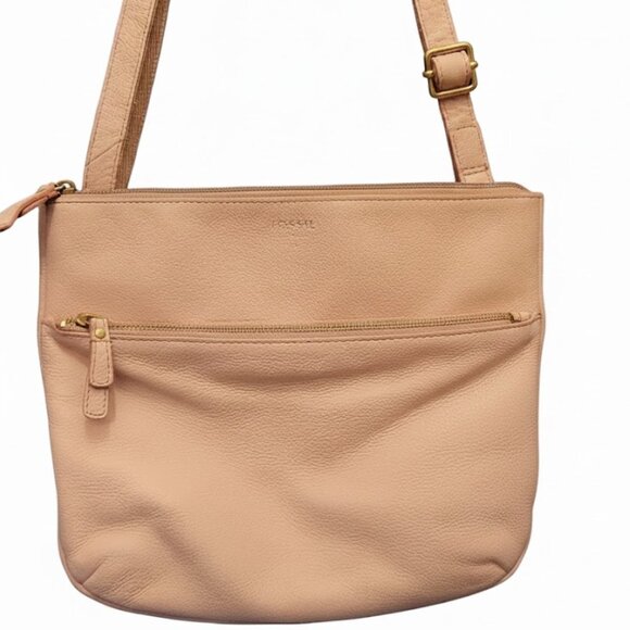 Fossil Genuine Leather Crossbody Bag - Light Pink / Blush - Gently Used - Picture 1 of 6